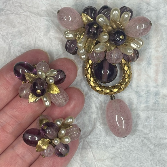 Vintage 1930s Louis Rousselet Paris Poured Glass Brooch - Picture 9 of 11